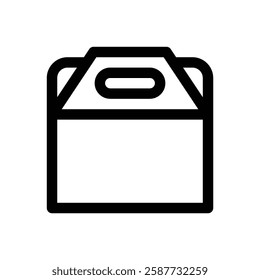 Takeout lunch box. Editable stroke vector icon.