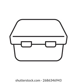 Icono de comida para llevar o lonchera. Caja de comida rápida desechable