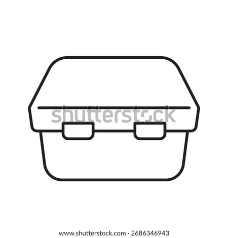 Takeout or lunch box icon. Disposable fast food box