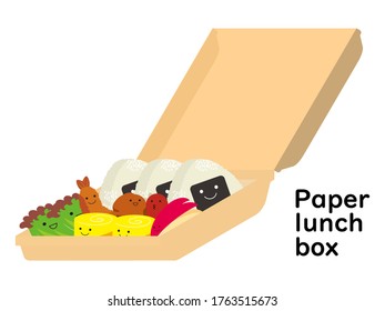 Caja de comida para llevar hecha de papel