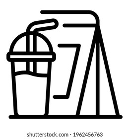 Takeout lunch icon. Outline Takeout lunch vector icon for web design isolated on white background