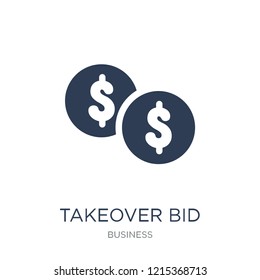 Takeover bid icon. Trendy flat vector Takeover bid icon on white background from business collection, vector illustration can be use for web and mobile, eps10