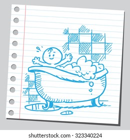 Taking a bath