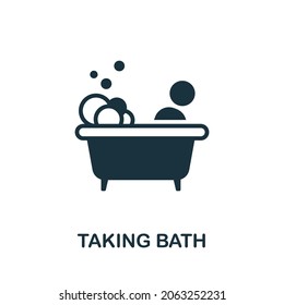 Taking Bath icon. Monochrome sign from home rest collection. Creative Taking Bath icon illustration for web design, infographics and more