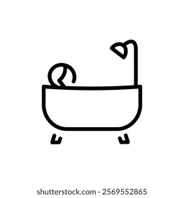 Taking bath icon Thin vector set