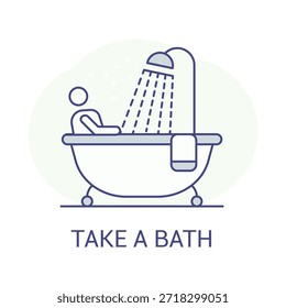 Taking Bath Wellness Relaxation Icon