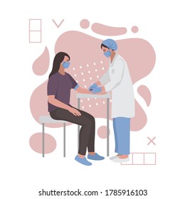 Taking Blood For Test Medical Composition With Abstract Elements