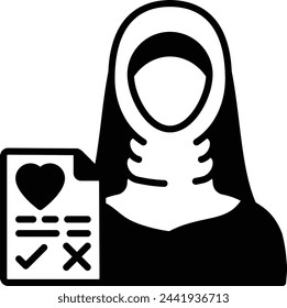Taking Bridge Consent for Marriage concept, Hijabi Girl and Nikah process vector icon design, Muslim marriage Symbol, Islamic wedding customs Sign, Indian subcontinent matrimony stock illustration