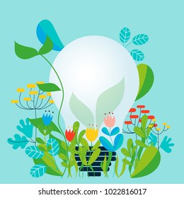 Taking care of the environment and the earth loving the garden and nature - Vector conceptual illustration for ecology concept and ecological idea