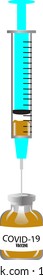Taking the corona vaccine by injection. Corona virus vaccine. Vector Illustrations