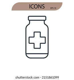 taking dose medication icons  symbol vector elements for infographic web