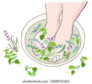 Tomar un baño de pies rodeado de aroma