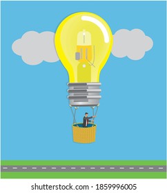 Taking the good idea to right direction. Vector illustration.