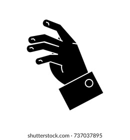 taking hand icon, vector illustration, black sign on isolated background