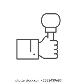 Taking interview line outline icon