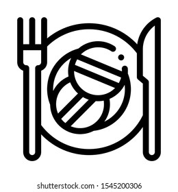 Taking Medication Supplements Icon Vector Thin Line. Contour Illustration