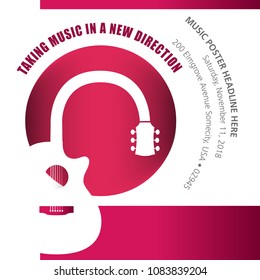 Taking music in a new direction exciting event poster with space for type for print or web use 