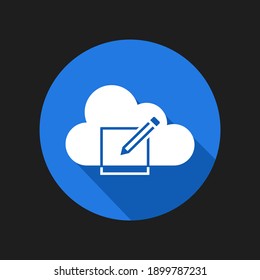 Taking note icon on cloud. isolated on background. vector illustration