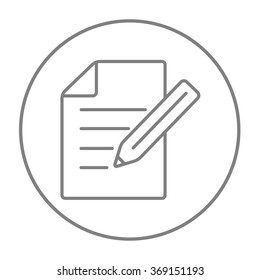 Taking note line icon.