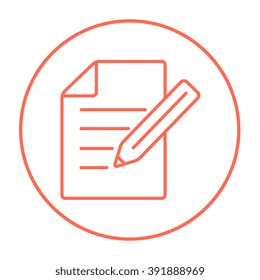 Taking note line icon.