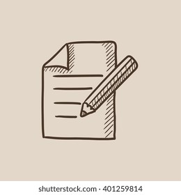 Taking note sketch icon.