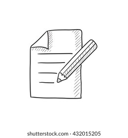 Taking note vector sketch icon isolated on background. Hand drawn Taking note icon. Taking note sketch icon for infographic, website or app.
