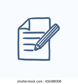 Taking note vector sketch icon isolated on background. Hand drawn Taking note icon. Taking note sketch icon for infographic, website or app.