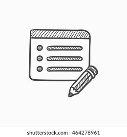 Taking note vector sketch icon isolated on background. Hand drawn Taking note icon. Taking note sketch icon for infographic, website or app.