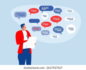 Taking notes concept ,Businessman taking note in the meeting while listen to others information. education lecture or write important information