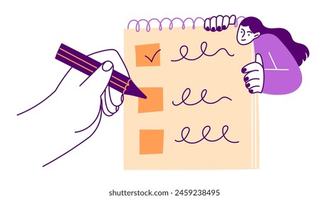Taking notes in a notebook