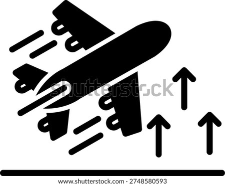 Taking Off Line Fill Style Icon