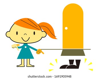 taking off shoes at doorway