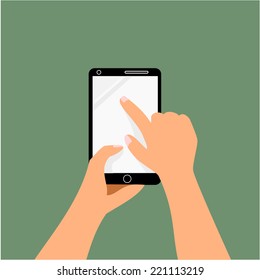 Taking on Smart Phone concept background. vector 