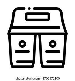 taking out two coffee icon vector. taking out two coffee sign. isolated contour symbol illustration