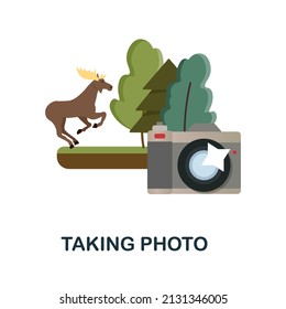 Taking Photo flat icon. Colored element sign from nature collection. Flat Taking Photo icon sign for web design, infographics and more.