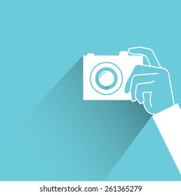 taking photo, flat and shadow theme