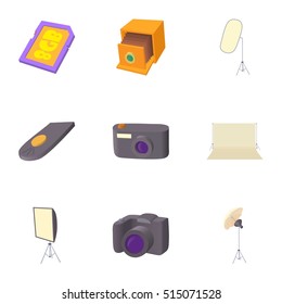 Taking photo icons set. Cartoon illustration of 9 taking photo vector icons for web
