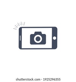 Icono de la toma de fotos en el concepto de teléfono inteligente. elemento de diseño de concepto fotográfico. Ilustración vectorial sobre fondo blanco. 