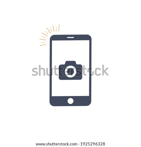 Taking photo on smart phone concept icon. photo concept design element. Vector illustration on white background . 
