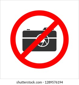 Taking photos not allowed warning sign