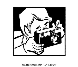 Taking Picture Retro Clipart Illustration Stock Vector (Royalty Free ...