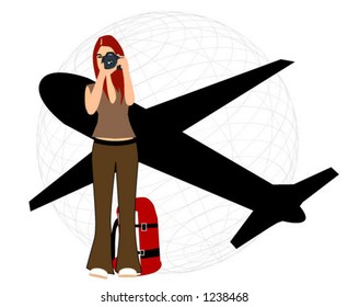 Taking Pictures; Backpacking; Separate Items; Vector