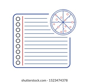 taking a pizza order in a notebook to serve a fastfood customer
