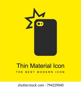 Taking a selfie with cellphone photo camera bright yellow material minimal icon or logo design