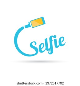 Taking Selfie Photo on Smart Phone concept icon isolated on white. vector illustration