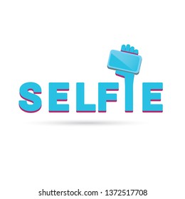 Taking Selfie Photo on Smart Phone concept icon isolated on white. vector illustration