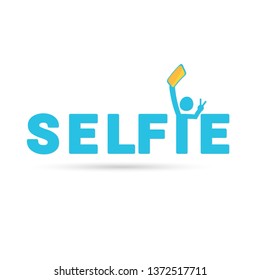 Taking Selfie Photo on Smart Phone concept icon isolated on white. vector illustration
