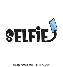 Taking Selfie Photo on Smart Phone concept icon isolated on white background. hand holding smartphone and taking selfie. vector hipster photographer icon