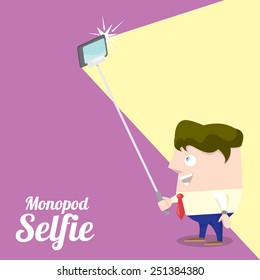 Taking Selfie Photo on Smart Phone concept icon set. vector illustration