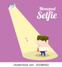 Taking Selfie Photo on Smart Phone concept icon set. vector illustration